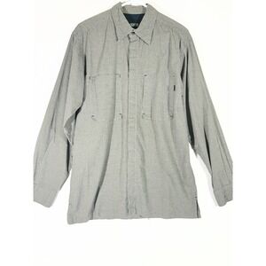 Aigle TS 203 Nichols DD Cotton Micro Check Utility Shirt Men M Gray Black Causal
